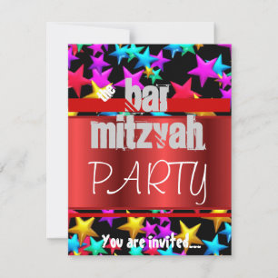 Convites Comemoração estelar do Bar Mitzvah do Bat Mitzva