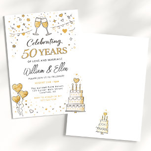 Convites Comemorando 50 Anos de Aniversário de Casamento