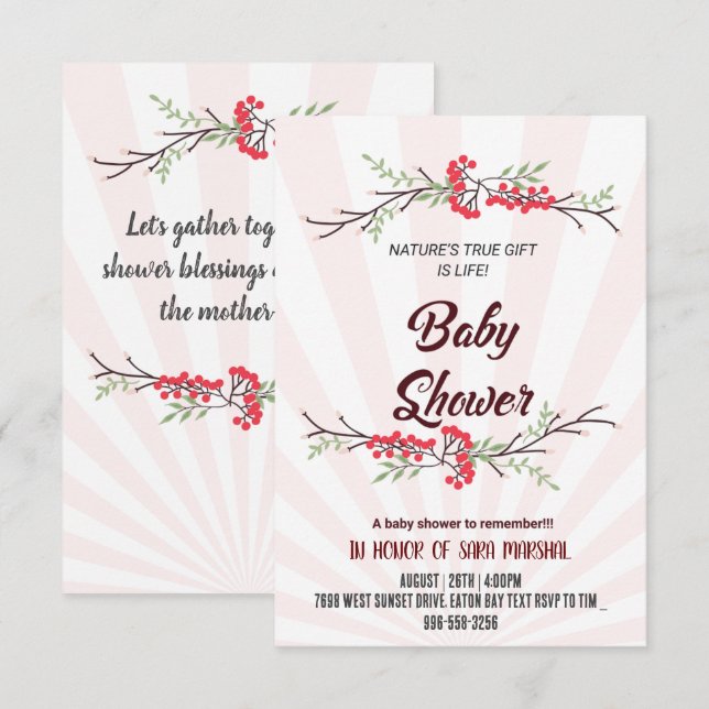 Convites Comemorando a Chegada do Seu Pequeno Milagre! (Frente/Verso)