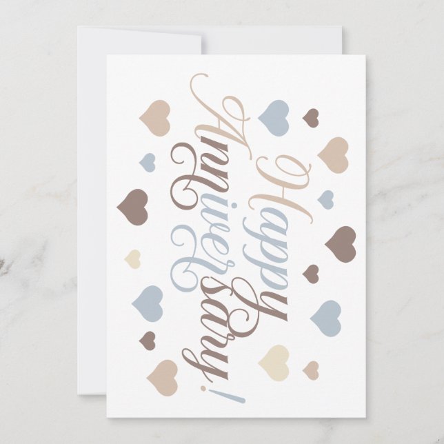 Convites Comemorando o Amor: Feliz Aniversário de Casamento (Frente)