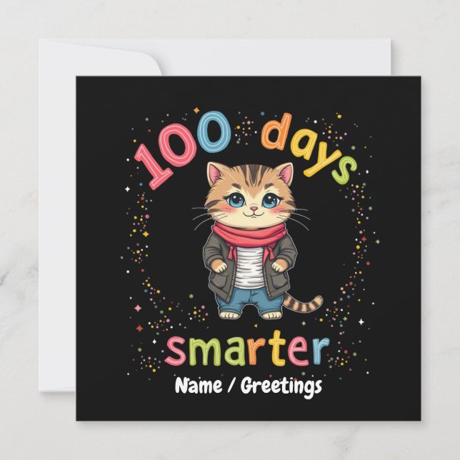 Convites Comemorar Ser Personalizável "100 Dias Mais Inteli (Frente)