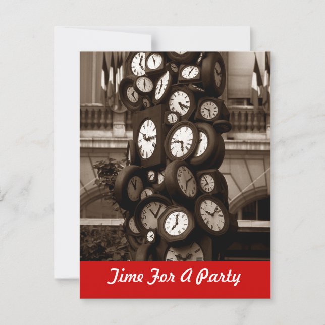 Convites Comemore a horas dos pulsos de disparo para um (Frente)