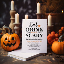 Comemore o Halloween Branco Moderno Comendo, Beben