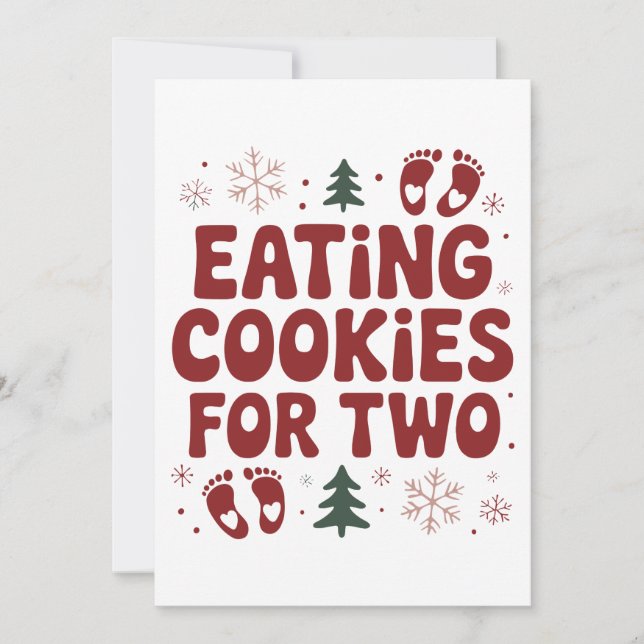 Convites Comendo Biscoitos Para Dois Natal Mãe Grávida (Frente)