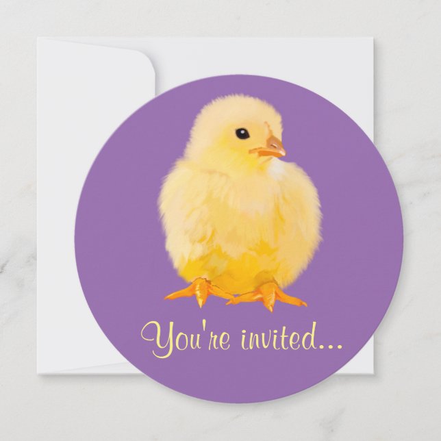 Convites Comensal da páscoa com pintinho (Frente)