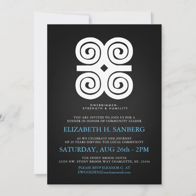 Convites Comensal do evento do tributo da humildade da (Frente)