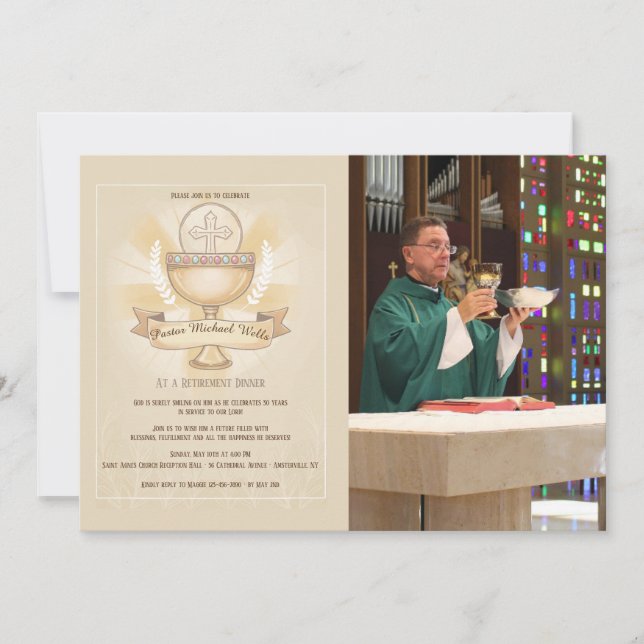 Convites Comensal Revered da aposentadoria da foto do (Frente)