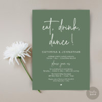 Comer, Beber, Dançar, Recepção Elegante em Verde S