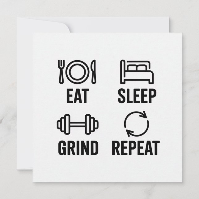 Convites Comer. Dormir. Trabalhar. Repetir (Frente)