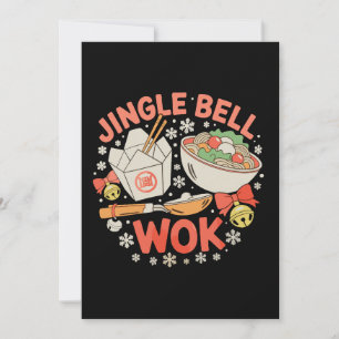 Convites Comida Chinesa Jingle Bell Wok Natal Xmas