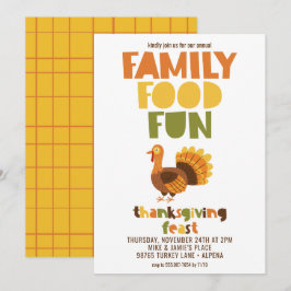 Convites Comida da família divertida Turquia Banquete de Aç