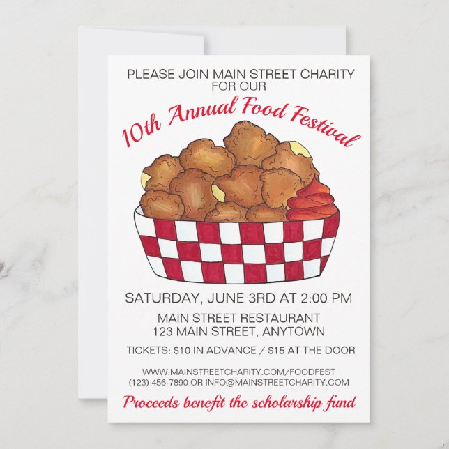 Convites Comida de Minnesota em Wisconsin, "Deep Fried Chee (Frente)