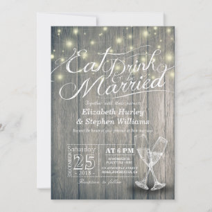 Convites Comida Elegante E Bebida Para Casamento