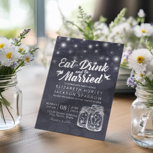 Convites Comida Elegante E Bebida Para Casamento