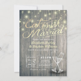 Convites Comida Elegante E Bebida Para Casamento