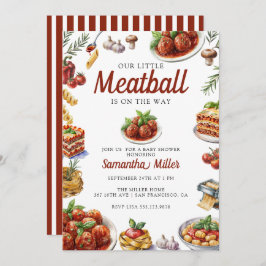 Convites Comida italiana | Chá de fraldas de aquarelas