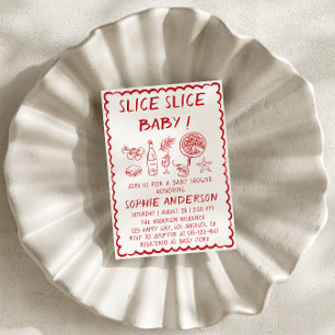 Convites Comida Italiana Fatia Fatia Baby Pizza Chá de Bebê