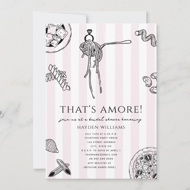 Convites Comida Italiana That's Amore Chuveiro de Noiva Cas (Frente)