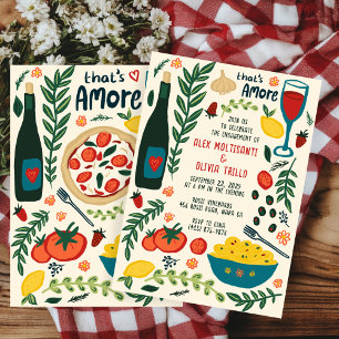 Convites Comida Italiana That's Amore Festa de Engajamento 