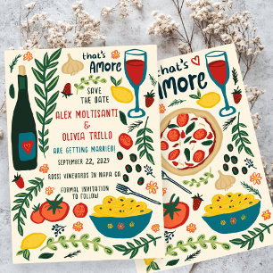 Convites Comida Italiana That's Amore SALVE A DATA Noivado