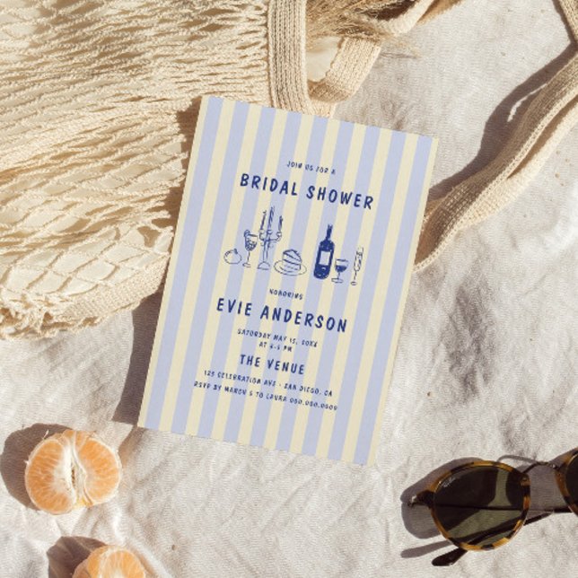 Convites Comida Italiano Desenhado À Mão Chá de panela Em F (Criador carregado)