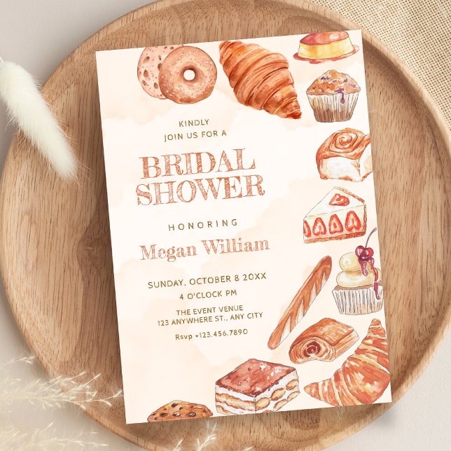 Convites Comida pão pastelaria arte chá de panela (Criador carregado)