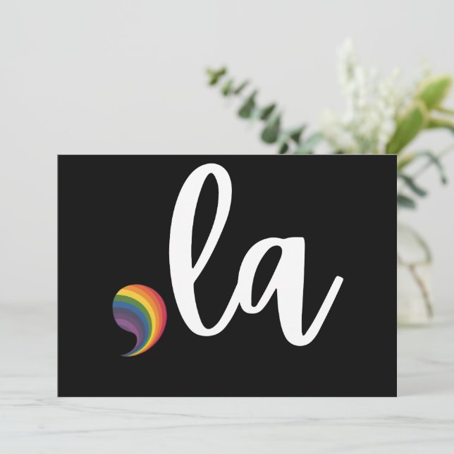 Convites Comma La Kamala Harris Pride Rainbow LGBQ Gay (Em pé/Frente)