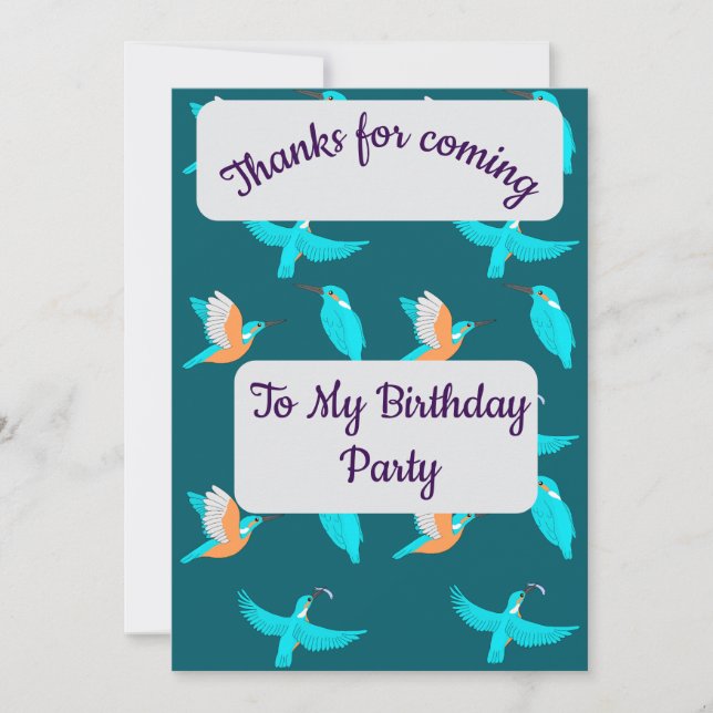 Convites Common Kingfishers Thank you Card (Frente)