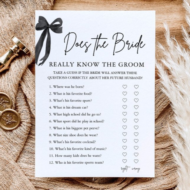 Convites Como a Noiva Realmente Conhece o Noivo Jogo (Bow Does The Bride Really Know The Groom Game)