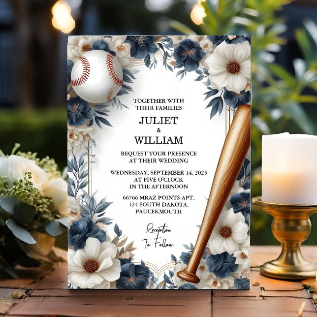 Convites Como Casamento de Baseball em Campo de Bola de Cam (Criador carregado)