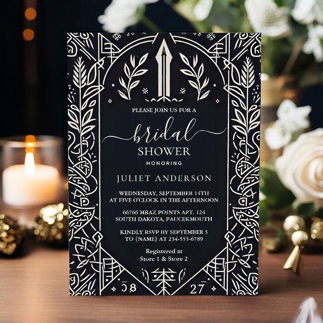 Convites Como Chá de panela de Rolagem Medieval Nórdica Cel (Criador carregado)