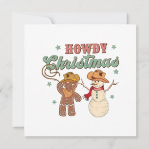 Convites Como está Natal Cowboy Boneco de Neve Ocidental Di