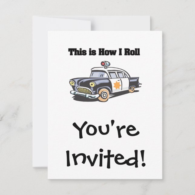 Convites Como Eu Rolo (Carro de Polícia) (Frente)