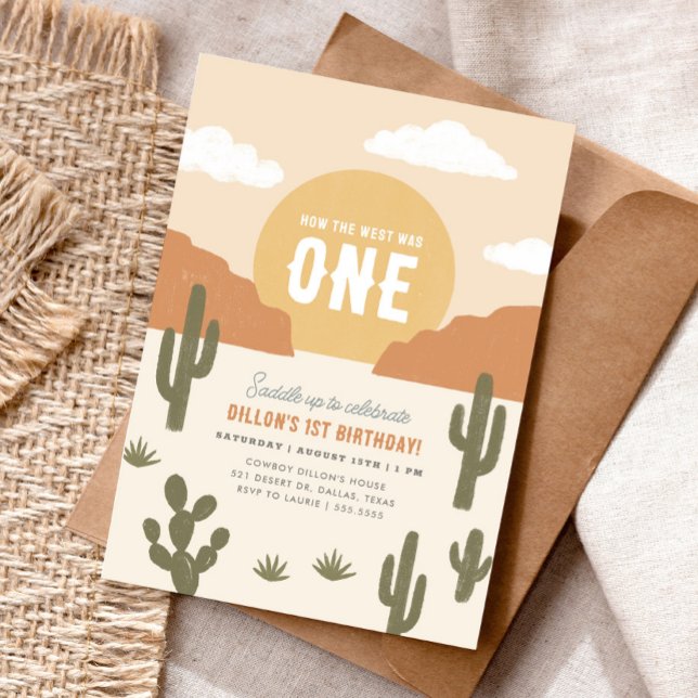 Convites Como o Ocidente foi um aniversário de cowboy (Criador carregado)
