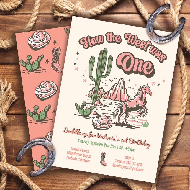Convites Como o Ocidente foi um aniversário de uma vaquinha (Criador carregado)