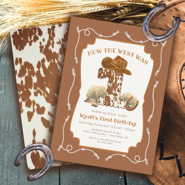 Convites Como o oeste foi uma Festa de aniversário de Cowbo (Criador carregado)