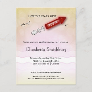 Convites Como os anos voaram perto - aniversário do marco