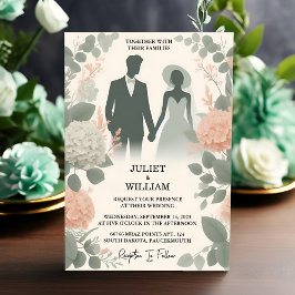 Convites Como Pessel Peach Mint Moss Sage Casamento Verde
