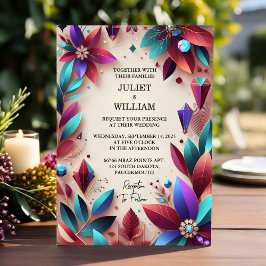 Convites Como Rich Soft Teal Fall Gem Bold Jewel Tone Casam