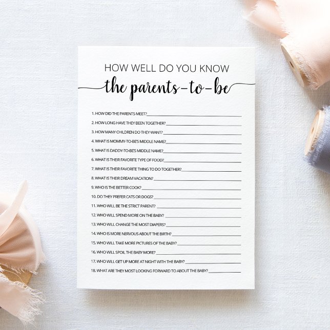 Convites Como você conhece bem os futuros pais? (Criador carregado)