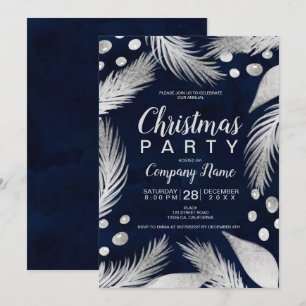 Convites Companhia de prata-chic com névoa de Natal