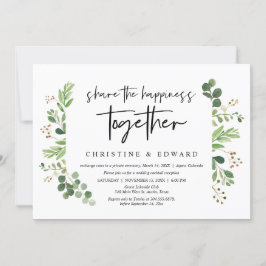 Convites Compartilhe a felicidade juntos, Casamento Intimo