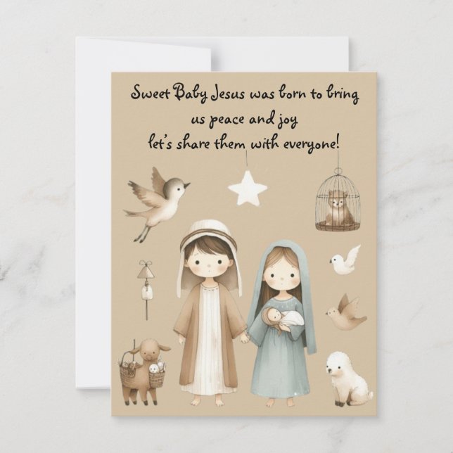 Convites Compartilhe o Amor neste Natal! Saudação Religiosa (Frente)