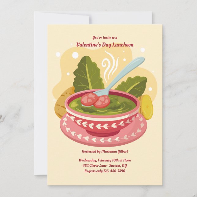 Convites Compartilhe o Luncheon do Amor (Frente)