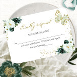 Convites Compartimento RSVP de Borboleta Floral Verde 16<br><div class="desc">Adorável, esmeralda verde floral, doce 16 festa de aniversário de resposta. Fácil de personalizar com seus detalhes. Entre em contato comigo via chat se tiver perguntas sobre o trabalho de arte ou precisar de personalização. Verifique se há mais itens na coleção. NOTA: para obter assistência sobre pedidos, envio, informações sobre...</div>