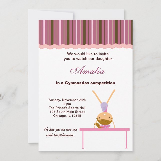 Convites Competição de ginástica (Frente)