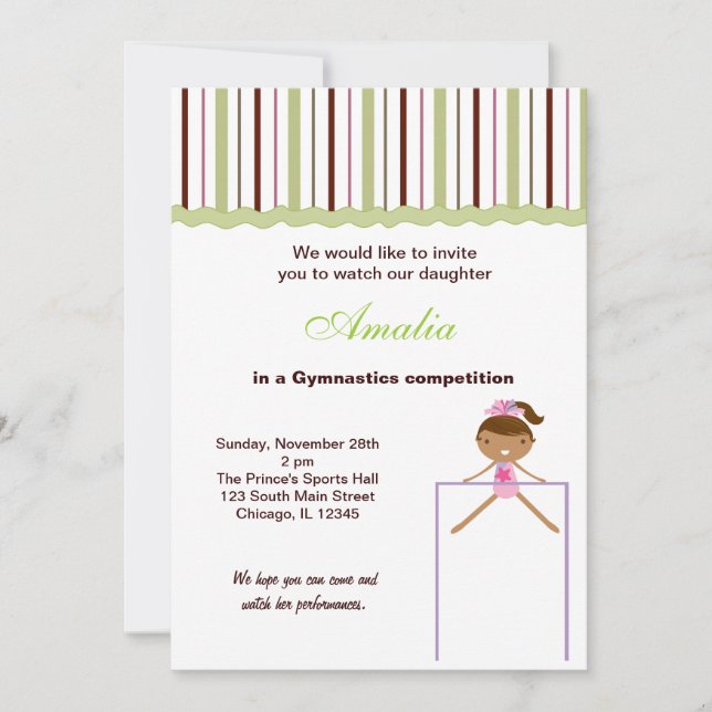 Convites Competição de ginástica (Frente)