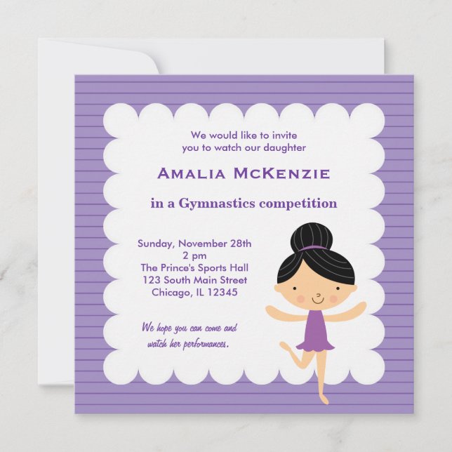 Convites Competição de ginástica (Frente)