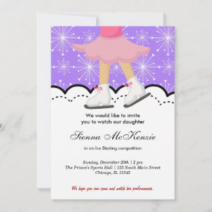 Convites Competição De Ice Skating (Roxo)