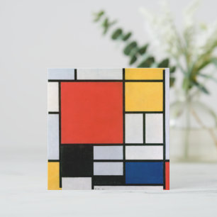 Convites Composição Abstrata Vintage de Piet Mondrian
